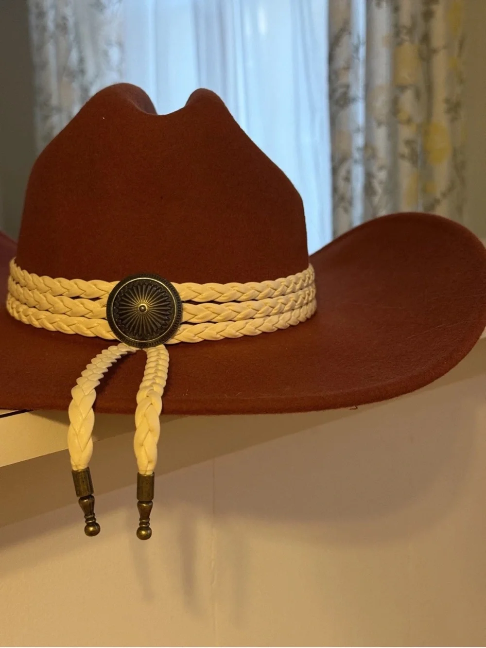 San Diego Hat Company Rust Brown Felt Cowboy Hat with Black Sweatband - Picture 5 of 7